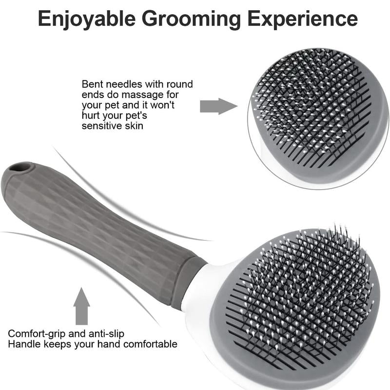 Furry Finds and Goods Self Cleaning Slicker Brush - Pet Grooming Tool for Dogs, Cats, and Bunnies with Long or Short Hair