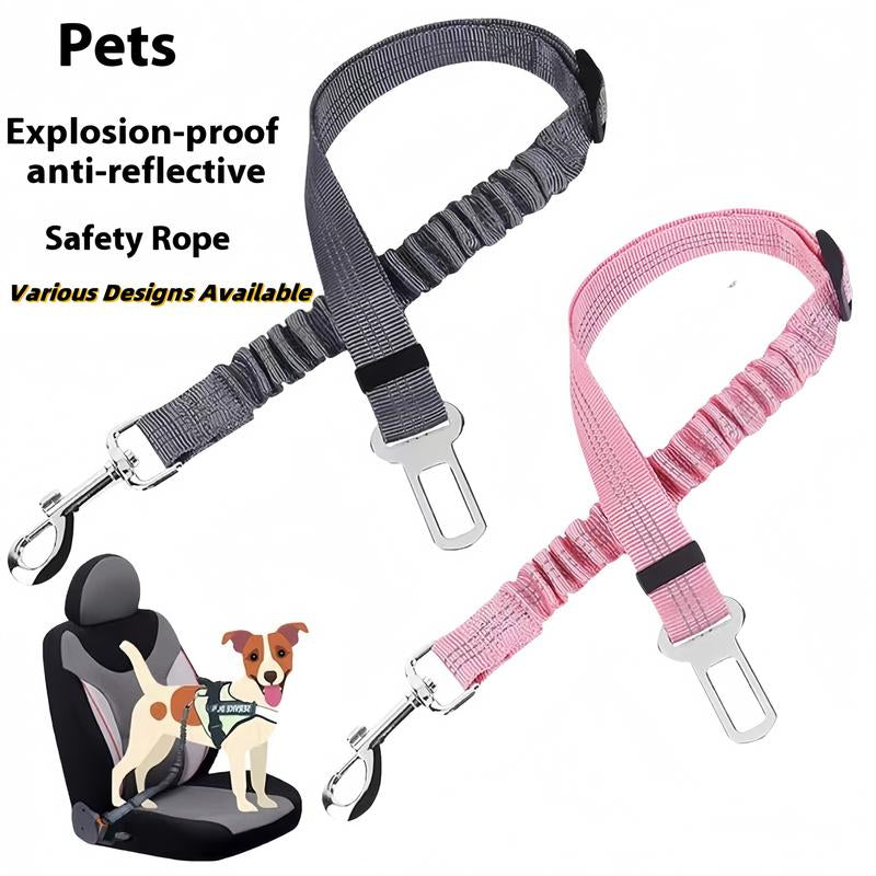 2 Packs Pet Dog Cat Seat Belts, Car Headrest Restraint Adjustable Safety Leads Vehicle Seatbelt Harness.Usa Stock Ships Tomorrow! (Cats Included)
