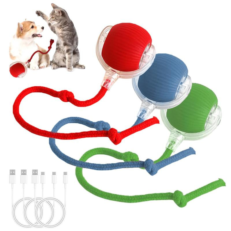 Electric Cat Toy Ball, Rechargeable Dog Ball Toy, Interactive Cat Teaser Toy, Automatic Rolling Ball Toy, Gift for Pets, Pet Supplies, Dog & Cat Accessories, Valentine'S Day Gift