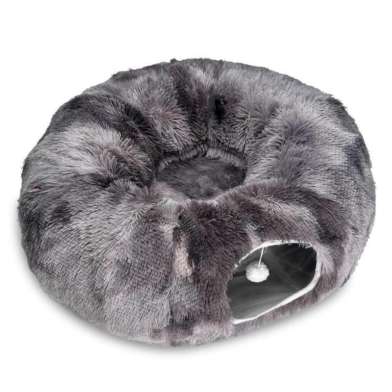 Winter Warm Pet Bed, Summer Cat Tunnel Bed with Middle Mat, Large Playground Toys, Soft Material Plush Pet Toy, Full Moon Shaped Warm Dog Kennel, Pet Resting Mat, Pet Products, Birthday Gift Idea for Kitten, Kitten Bedding