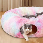 Winter Warm Pet Bed, Summer Cat Tunnel Bed with Middle Mat, Large Playground Toys, Soft Material Plush Pet Toy, Full Moon Shaped Warm Dog Kennel, Pet Resting Mat, Pet Products, Birthday Gift Idea for Kitten, Kitten Bedding