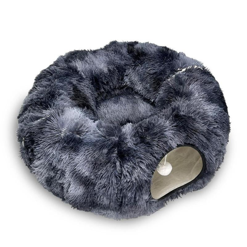 Winter Warm Pet Bed, Summer Cat Tunnel Bed with Middle Mat, Large Playground Toys, Soft Material Plush Pet Toy, Full Moon Shaped Warm Dog Kennel, Pet Resting Mat, Pet Products, Birthday Gift Idea for Kitten, Kitten Bedding