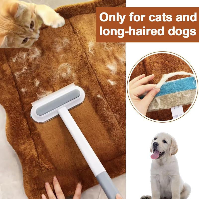 【4 in 1】Pet Hair Removal Tool, Multi-Functional, Reusable, Washable Lint Cleaner for Dog and Cat Hair, Gentle on Furniture, Effective on Carpets, Clothing, Bedding,Pet Hair Remover for Furniture, Cat/Dog Hair Remover with Extra Long Handle
