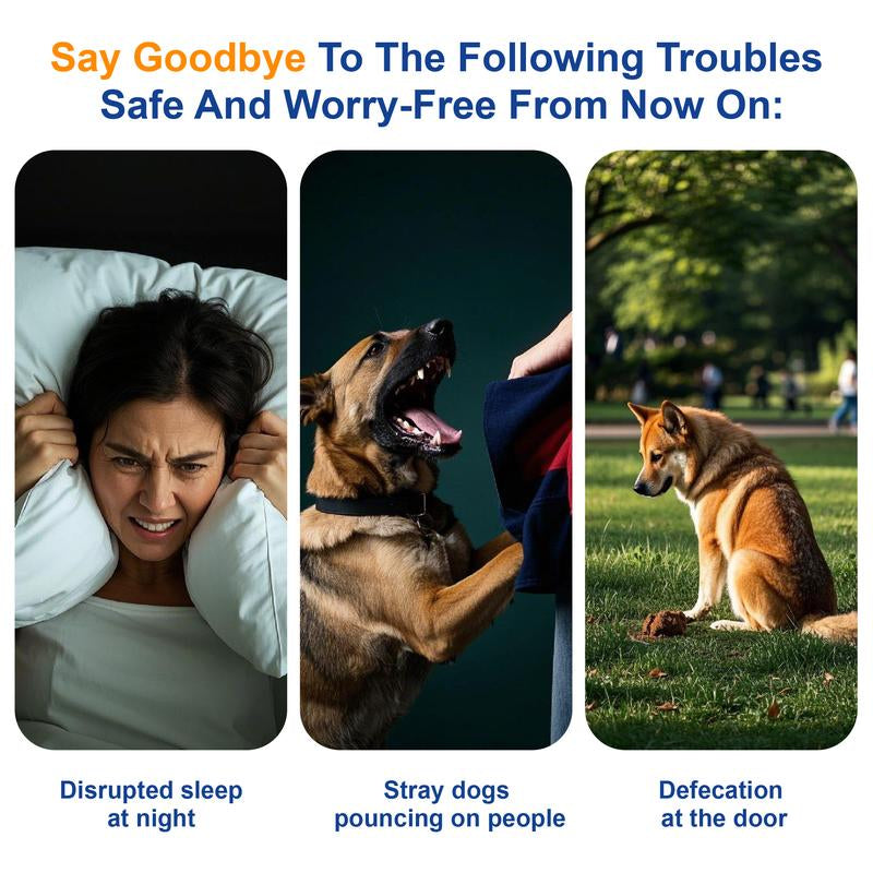 Professional Sonic Emitters Dog Training Tool Dog Bark Deterrent Device with LED Flashlight, 30Ft Range anti Bark Barking Dog Silencer,Rechargeable Portable Dog Barking Stopper