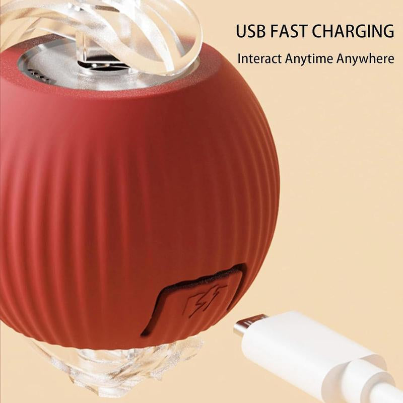 Electric Cat Toy Ball, Rechargeable Dog Ball Toy, Interactive Cat Teaser Toy, Automatic Rolling Ball Toy, Gift for Pets, Pet Supplies, Dog & Cat Accessories, Valentine'S Day Gift