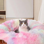 Winter Warm Pet Bed, Summer Cat Tunnel Bed with Middle Mat, Large Playground Toys, Soft Material Plush Pet Toy, Full Moon Shaped Warm Dog Kennel, Pet Resting Mat, Pet Products, Birthday Gift Idea for Kitten, Kitten Bedding