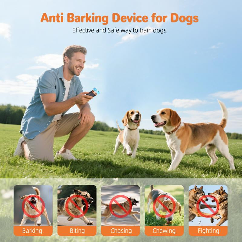 Golipal Dog Bark Stopper – Ultrasonic Dog Training Device, Long Range Bark Control, Rechargeable, LED Flashlight, Anti-Bark Collar Alternative