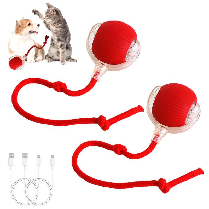 Electric Cat Toy Ball, Rechargeable Dog Ball Toy, Interactive Cat Teaser Toy, Automatic Rolling Ball Toy, Gift for Pets, Pet Supplies, Dog & Cat Accessories, Valentine'S Day Gift