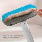 Upgraded Reusable Pet Hair Remover Brush – Extra-Long Handle Lint Cleaner for Dog & Cat Hair, Washable Multi-Surface Tool for Furniture, Bedding, Clothes & Car Interiors