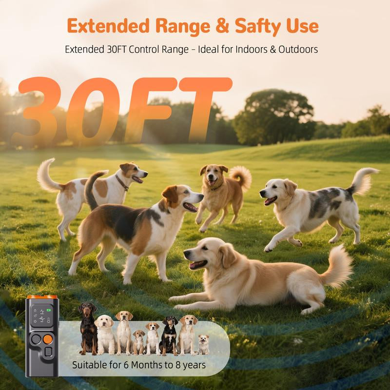 Golipal Dog Bark Stopper – Ultrasonic Dog Training Device, Long Range Bark Control, Rechargeable, LED Flashlight, Anti-Bark Collar Alternative