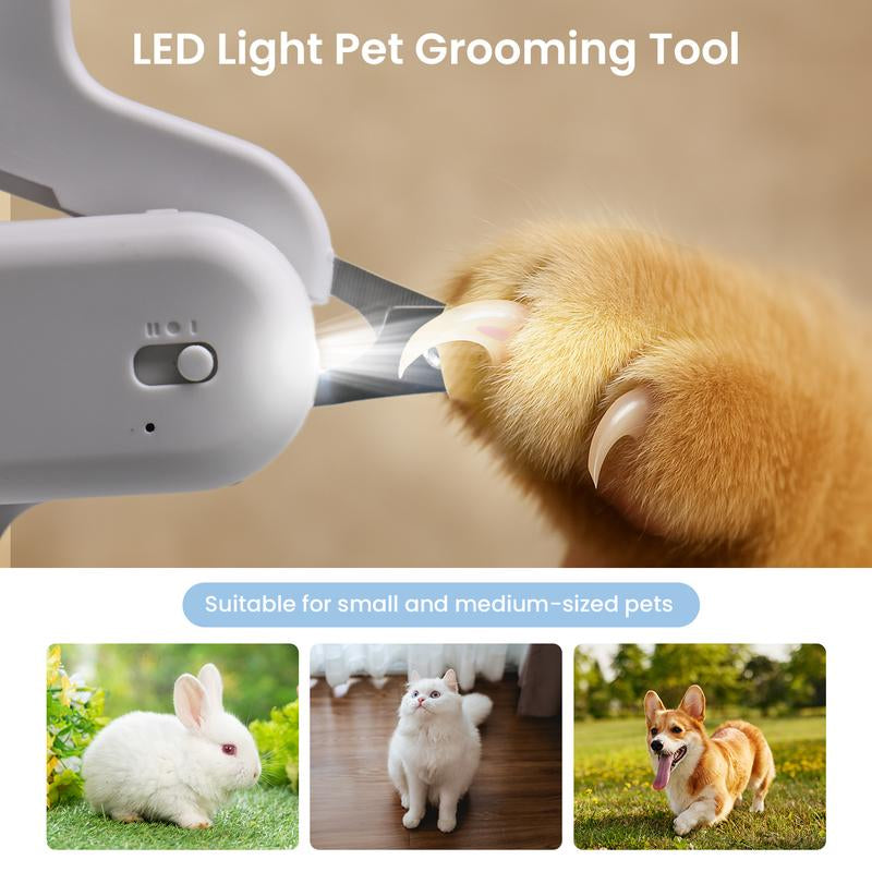 Pet Nail Trimmer with LED Light for Pet Nails with Light, Precise Nail Trimmer for Cats and Dogs, Safe Portable Child Safety Lock