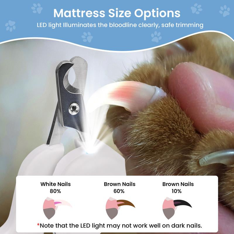 Pet Nail Trimmer with LED Light for Pet Nails with Light, Precise Nail Trimmer for Cats and Dogs, Safe Portable Child Safety Lock